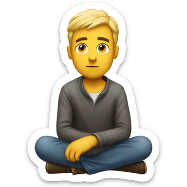 guy sitting and wondering  sticker