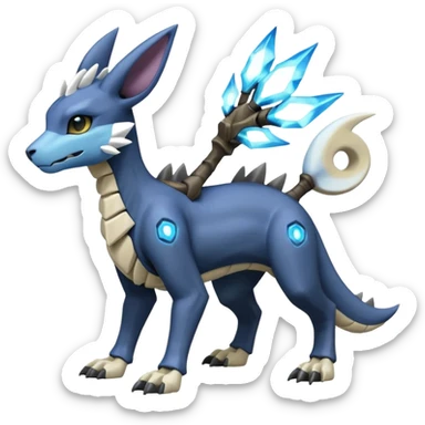Manectric-Electrike-Lugia-Cubone-Umbreon-Marowak-Draco-Fakémon-hybrid-creature (full body), 4 legs sticker