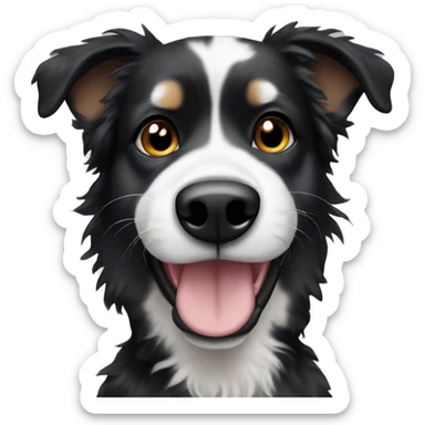 Black fur Aussie dog with white fur spot on head sticker