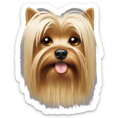 Yorkshire Terrier, long hair covering his face, long bangs, one eye closed sticker