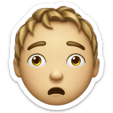 crying partying upside down face and yummy sticker