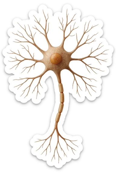 neurone umano anatomico fluttua in aria realistici in 4k sticker