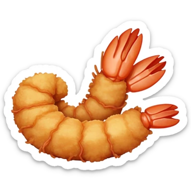 One fried shrimp sticker