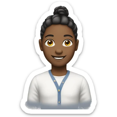 smiling girl with boy outfit sticker