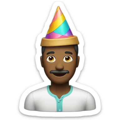 man with party hat sticker
