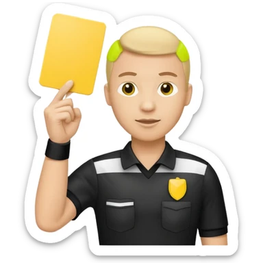 referee holding yellow card sticker
