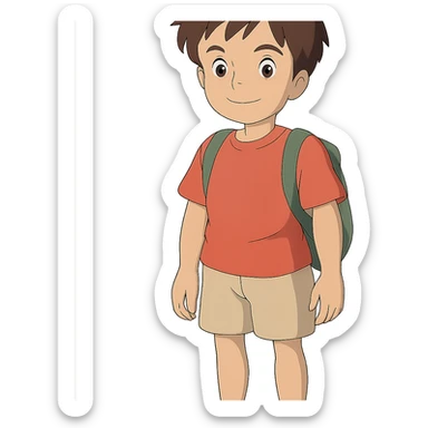 ghibli style boy sticker
