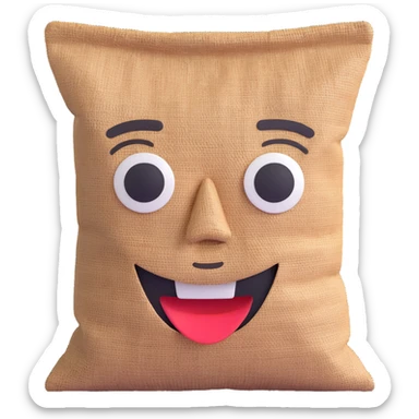face made of burlap sack material sticker