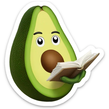 Avocado reading sticker