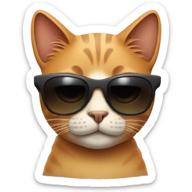 Cat with sunglasses sticker