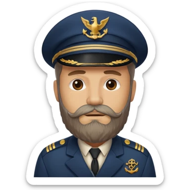ship captain bearded sticker