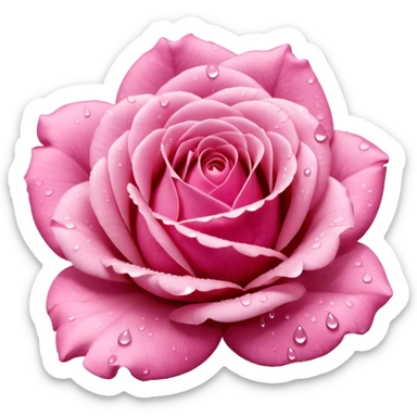 “A Polaroid-style photo of a pink rose  sticker