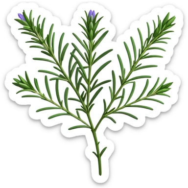 ultra realistic rosemary with flower single stem sticker