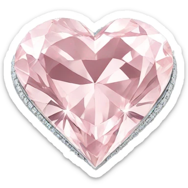 Silver light pink diamond ring heart sticker