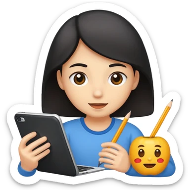 a person engaged in creative work sticker