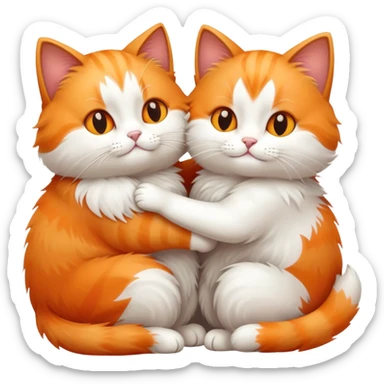 two cats hugging sticker