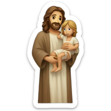 Jesus protecting a child sticker