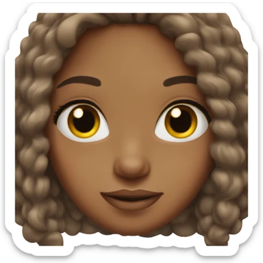 brown hair girl with lashes  sticker