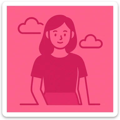 Create a monochromatic neon pink variation of the icon, maintaining the flat minimalist style and preserving all original elements of the icon. sticker