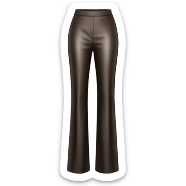 high waisted long wide leg dressy casual pants in shiny Dark Brown material sticker