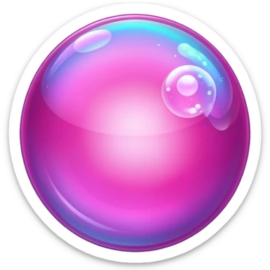 pink fuchsia sparkling shiny bubble sticker