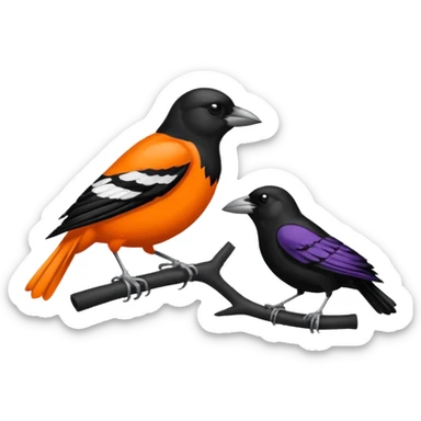 Baltimore Oriole and Baltimore Raven  logos sticker