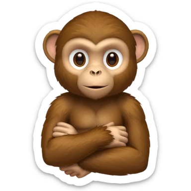 Monkey crossing arms sticker