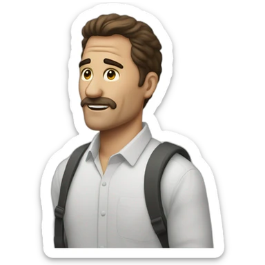 Joaquin Phonex con un móvil  y riéndose sticker