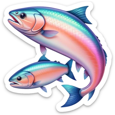 Pink salmon fish sticker