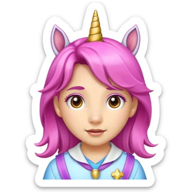 unicorn face scout girl sticker