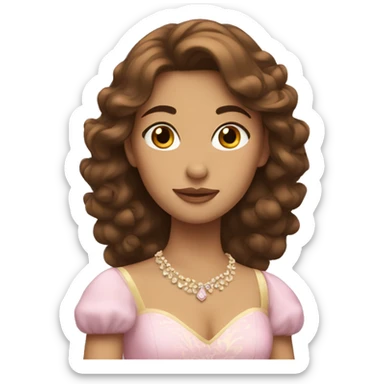 Princess with brown hair  sticker