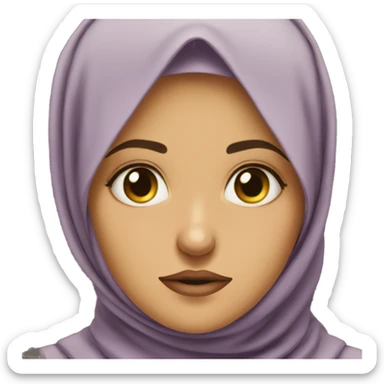 Hijabi-woman-eyes-looking-up-and-is-upset sticker