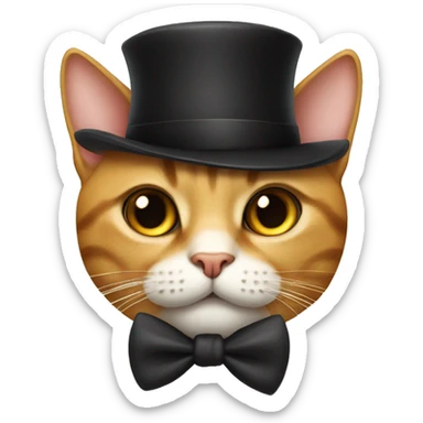 Cat wearing fake mustche  sticker