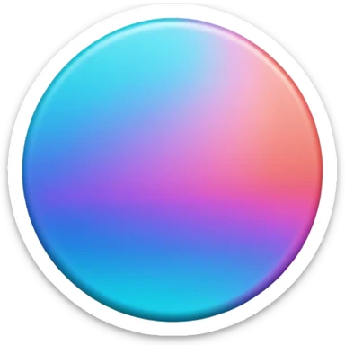 Credit coin in gradient of turquoise, blue, pink, purple, and coral as the main surface 3d sticker