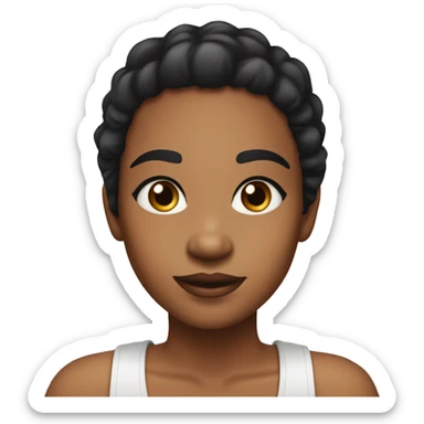I want a black grill emoji like this one👩🏽. However i want her to have black hair with some edges, dark brown eyes, natural pinkish lips  sticker