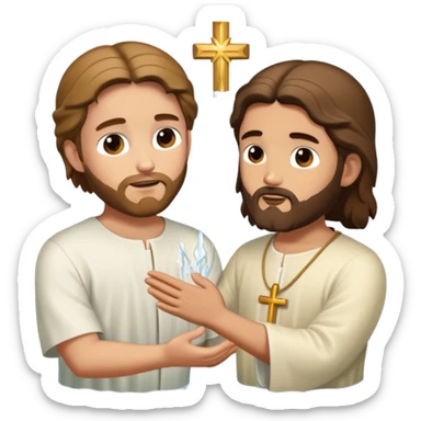 baptism of Jesus, John the baptist baptizing Jesus sticker