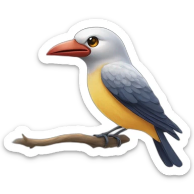 Oiseau dans la moitié de son œuf sticker