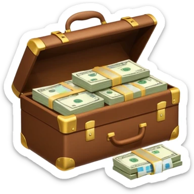 Money filled briefcase sticker