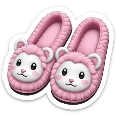 Pink cute slippers sticker