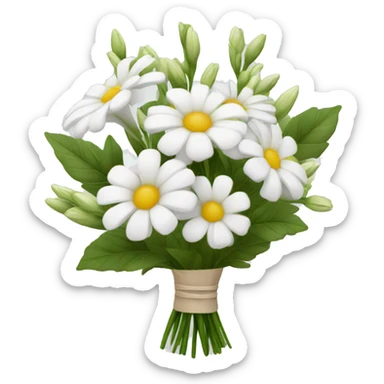 Flower bouquet white sticker