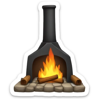 camp fireplace sticker