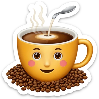 puntero formado por un grano de cafe sticker