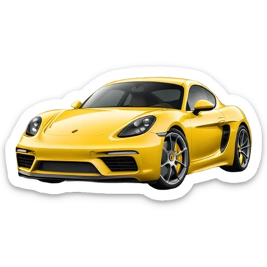 White Chalk colored exterior 2024 Porsche 718 Cayman GTS 4.0 with yellow ceramic brake calipers and dark silver anthracite rims sticker