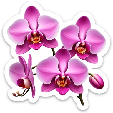 pink orchids  sticker