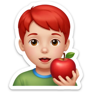 Bambino che mangia la mela sticker