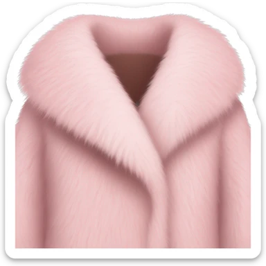 Long pale pink Pink fur coat sticker
