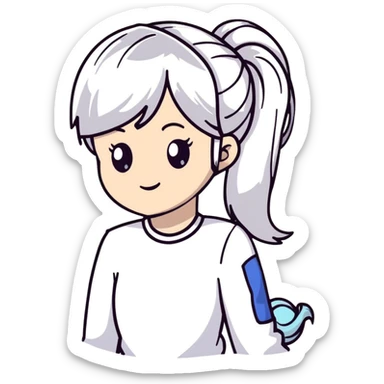 white powdered revolutionary war era wig with ponytail sticker