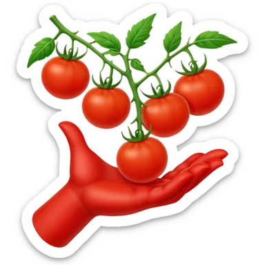 Hand flinging tomatoes sticker
