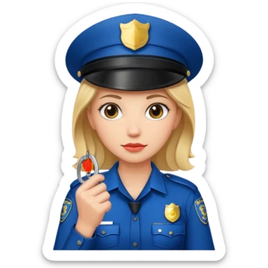 kelepçe tutan kadın polis sticker