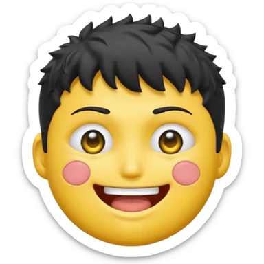 A yellow emoji of the anime character Guts from the anime Berserk with one eye closed sticker